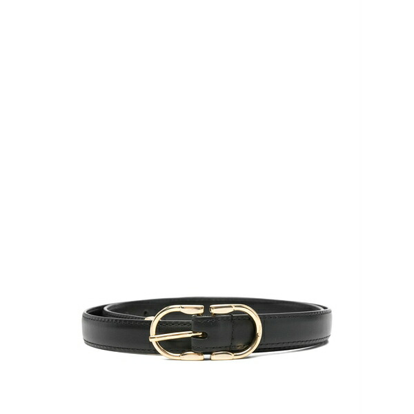 マージュ レディース ベルト アクセサリー Buckle leather belt Black｜asty