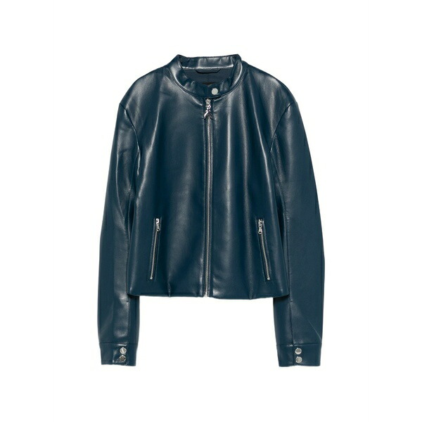パトリツィア ペペ レディース ジャケット＆ブルゾン アウター Coated fabric biker jacket Blue｜asty