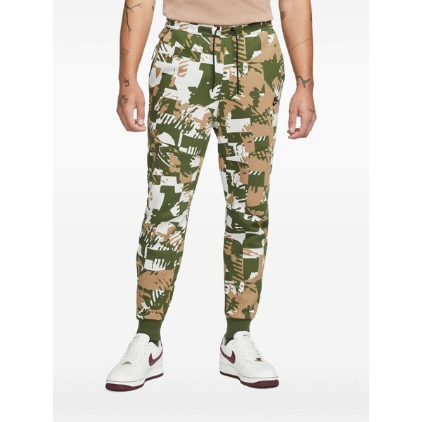 ナイキ メンズ カジュアルパンツ ボトムス Tech fleece all-over print track pants Green