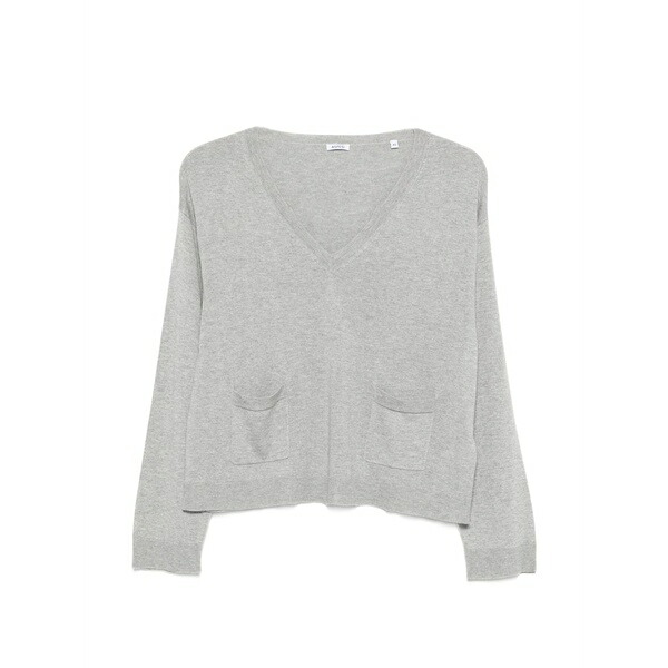 アスペジ レディース 編み物\u0026スウェーター アウター V-neck sweater Grey