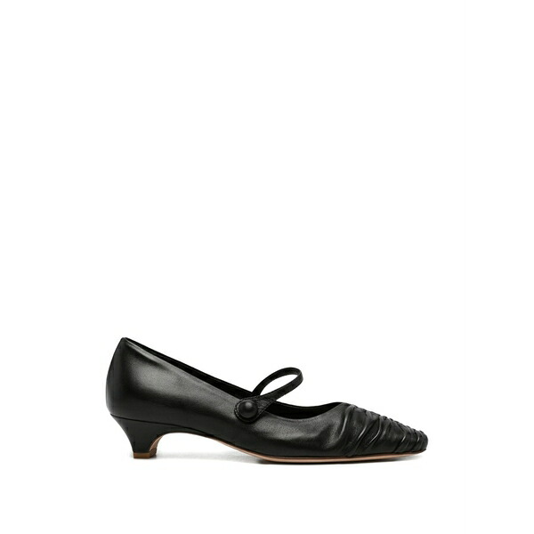 ロレナ パッジ レディース パンプス シューズ Ruched strap leather pumps Black