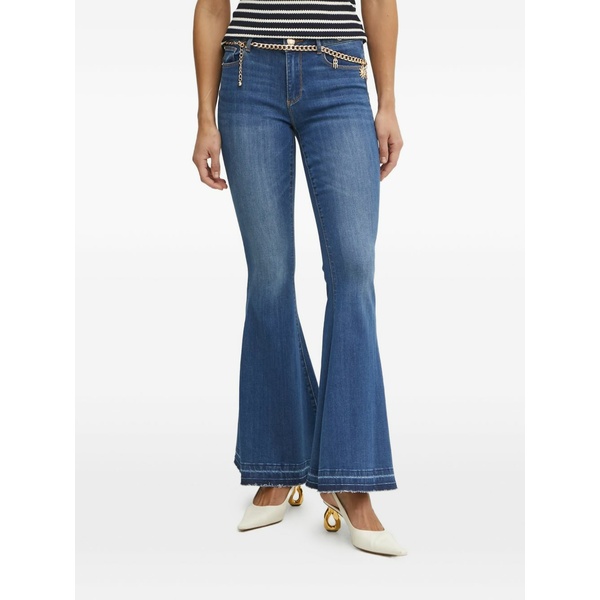 フラコミーナ レディース ジーンズズボン下 ボトムス Frayed flared cotton jeans Blue