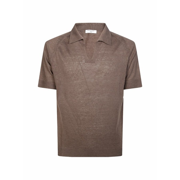 ダニエル フィエゾリ メンズ スポーツシャツ トップス Open-collar polo shirt Brown