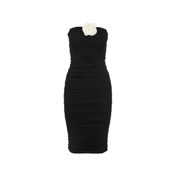 ラルーベッシュ レディース ワンピース トップス Ruched floral-appliqu?? dress Black|asty
