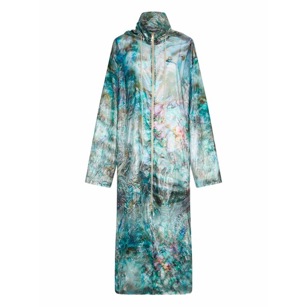 ロベルトカヴァリ レディース 厚地の外套 アウター Semi-sheer parka coat Blue