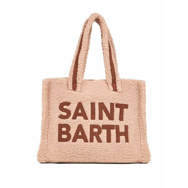 エムシーツーセイントバース レディース トートバッグ バッグ Logo-lettering teddy tote bag Neutrals|asty