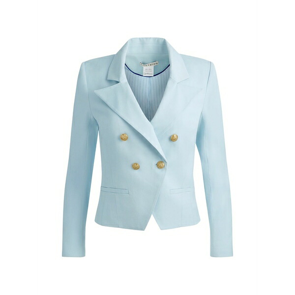 アリス アンド オリビア レディース 上衣＆上衣 アウター Sable double-breasted cropped blazer Blue