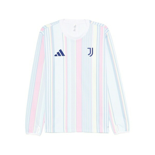 アディダス メンズ Tシャツ トップス X juventus striped long-sleeve t-shirt White｜asty