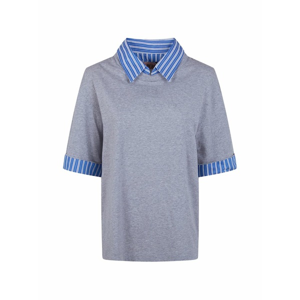 ヌメロ ヴェントゥーノ レディース プルオーバー トップス Classic-collar t-shirt Grey