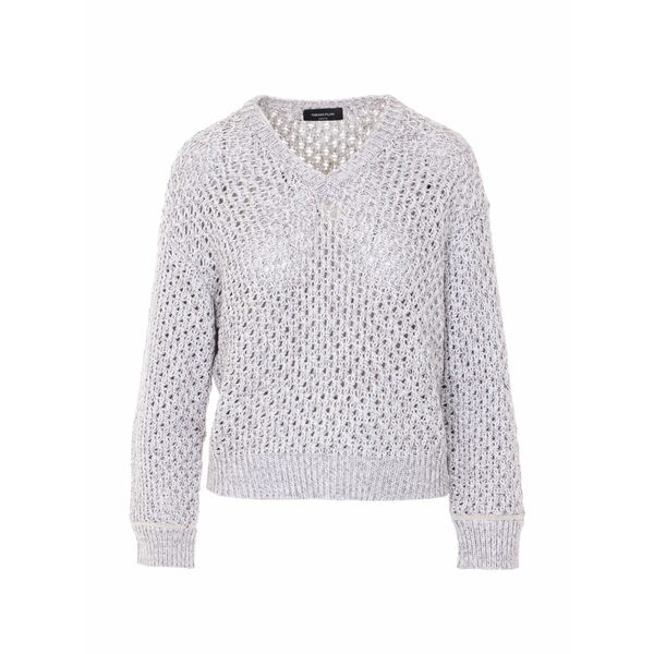 ファビアナ フィリッピ レディース ニット&セーター アウター V-neck long-sleeve sweater Grey｜asty