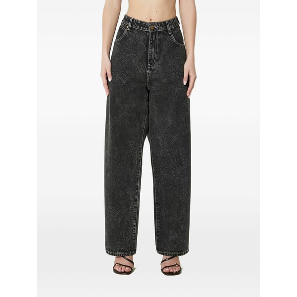 牛酪グッズ メンズ ジーンズズボン下 ボトムス Embroidered jeans Black