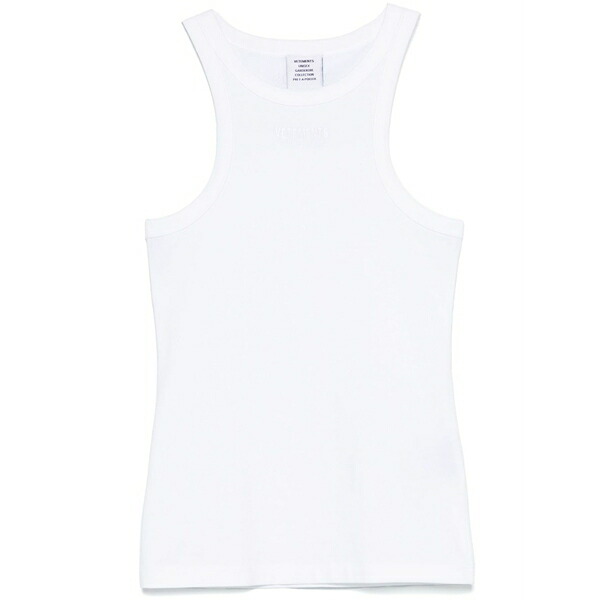 ヴェトモン メンズ プルオーバー トップス Logo-embroidered tank top  White