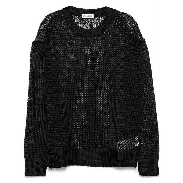 ジル・サンダー レディース 編み物\u0026スウェーター アウター Open-knit sweater Black