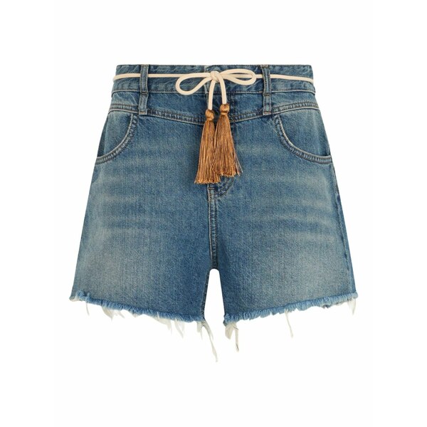 リュージョー レディース 心地好いズボン下 ボトムス Raw-cut shorts Blue