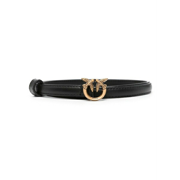 ピンコ レディース ベルト アクセサリー Love birds-buckle leather belt Black｜asty