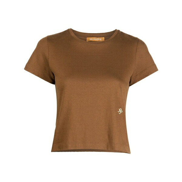 レジーナ・ピョウ レディース プルオーバー トップス Cropped short-sleeve t-shirt Brown