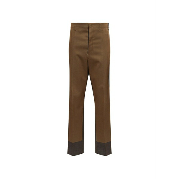 マルタンマルジェラ メンズ カジュアルパンツ ボトムス Colour-block tailored trousers Brown｜asty