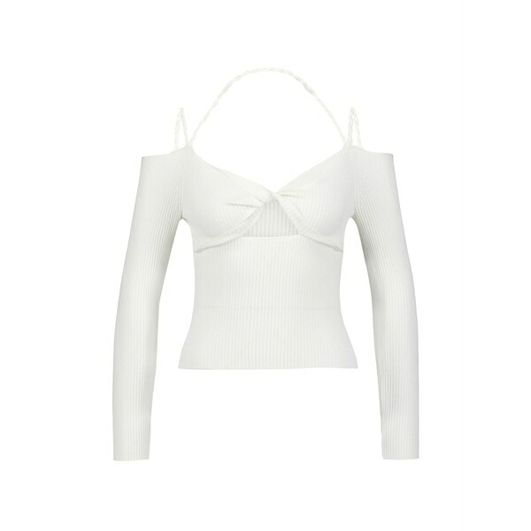 アルチュザラ レディース 編み物\u0026ティーシャツ アウター Odin cut-out ribbed-knit sweater White