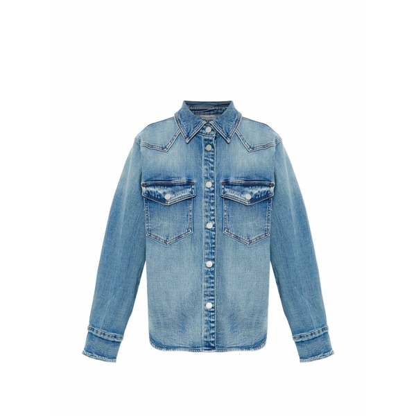 ゲタス レディース 上衣＆上衣 アウター Buttoned pocketed denim jacket Blue レディースファッション-コート・ジャケット