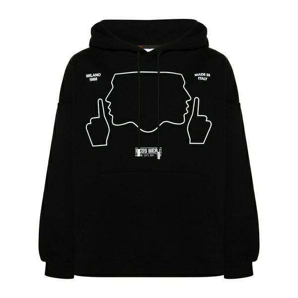 ジーシーディーエス メンズ パーカー・スウェットシャツ アウター Do not talk to me cotton hoodie Black|asty
