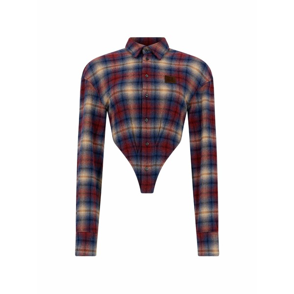 ディースクエアード レディース シャツ トップス Deep-cut loop shirt Red|asty