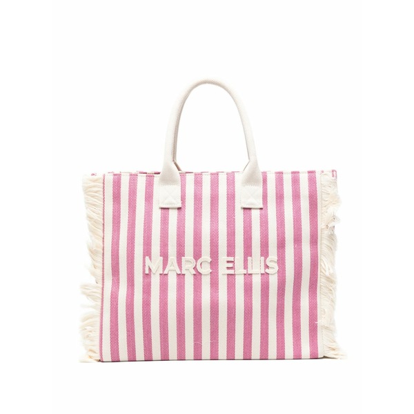 マークエリス レディース トートバッグ バッグ Striped fringed tote bag Pink|asty