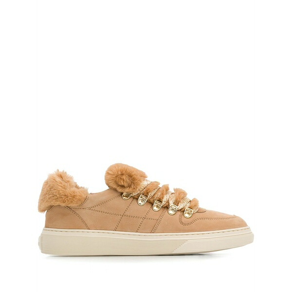 ホーガン レディース スニーカー シューズ Faux-fur trimmed sneakers Neutrals|asty