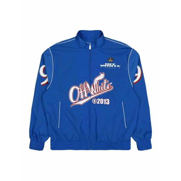 オフホワイト メンズ ジャケット＆ブルゾン アウター Graphic-detail front-zip sport jacket Blue｜asty