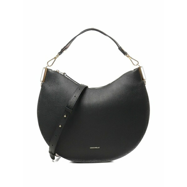 コチネレ レディース ショルダーバッグ バッグ Sunup half-moon leather shoulder bag Black｜asty