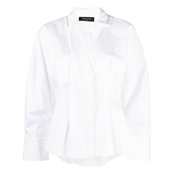 ファビアナ フィリッピ レディース シャツ トップス Pleated cotton shirt White｜asty 118,900円