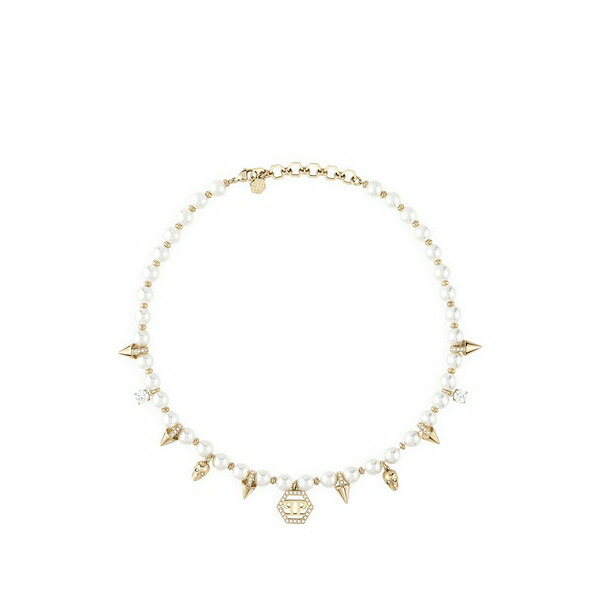 フィリッププレイン レディース ネックレス・チョーカー・ペンダントトップ アクセサリー Spiked pearl necklace Gold|asty