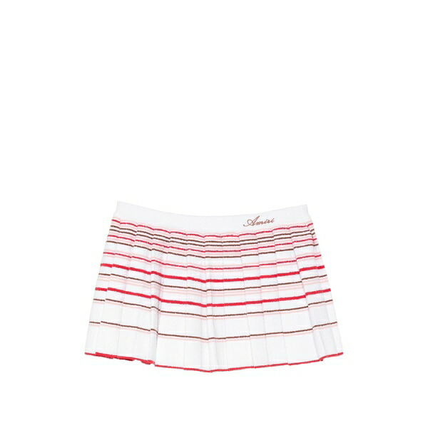 アミリ レディース スカート ボトムス Striped pleated mini skirt White|asty
