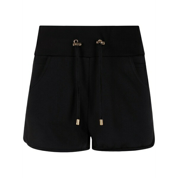 バルマン レディース カジュアルパンツ ボトムス Logo print knit shorts Black｜asty