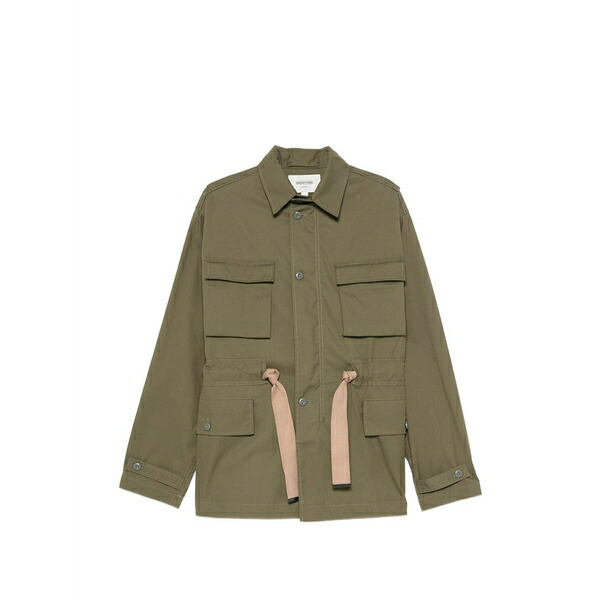 ジースター メンズ ジャケット＆ブルゾン アウター Field drawstring-waist jacket Green｜asty
