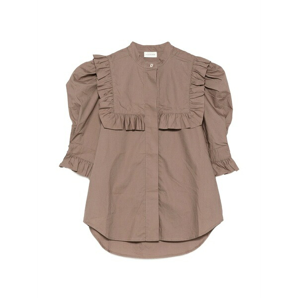 バイマレンバーガー レディース シャツ トップス Oia ruffled puff-sleeve blouse Brown｜asty 45,370円