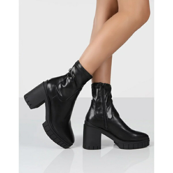 テレビで話題 パブリックデザイア レディース ブーツ レインブーツ シューズ Public Desire Obstacle heeled ankle  boots in black Black arabxxnxx.com