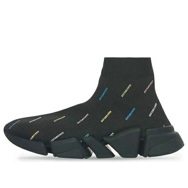 Balenciaga バレンシアガ メンズ スニーカー 【Balenciaga Speed 2.0 Sneakers 'Recycled Knit Black with Multicolor Allover Logo' 617239W2DF01088】 サイズ US_M_14｜asty
