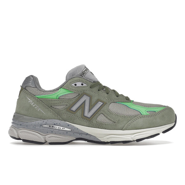 New Balance ニューバランス メンズ スニーカー 【New Balance 990v3 MiUSA Patta Keep Your Family Close】 サイズ US_7.5(25.5cm) Olive/Bright Green