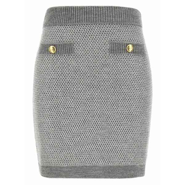 エリザベスフランキ レディース スカート ボトムス Ribbed-waistband skirt Grey｜asty