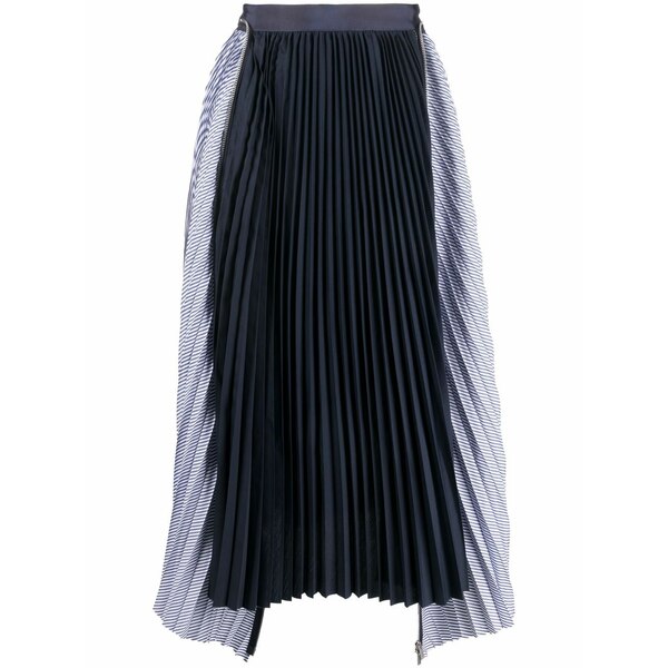 サカイ レディース スカート ボトムス High-waisted panelled pleat skirt Blue｜asty