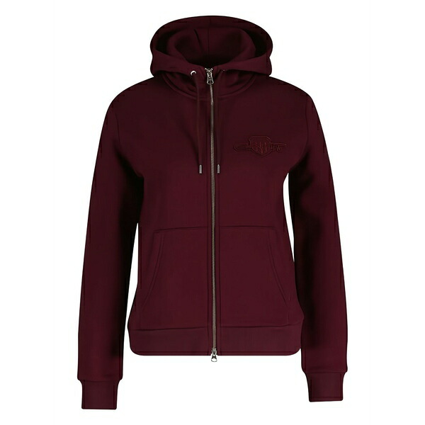 ガント レディース パーカー・スウェットシャツ アウター Shield zip hoodie Red
