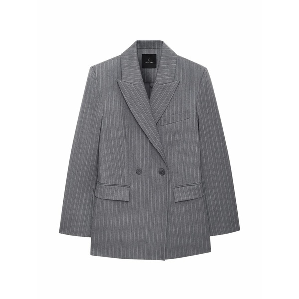 アニービン レディース 上衣＆上衣 アウター Pinstripe-pattern double-breasted blazer Grey