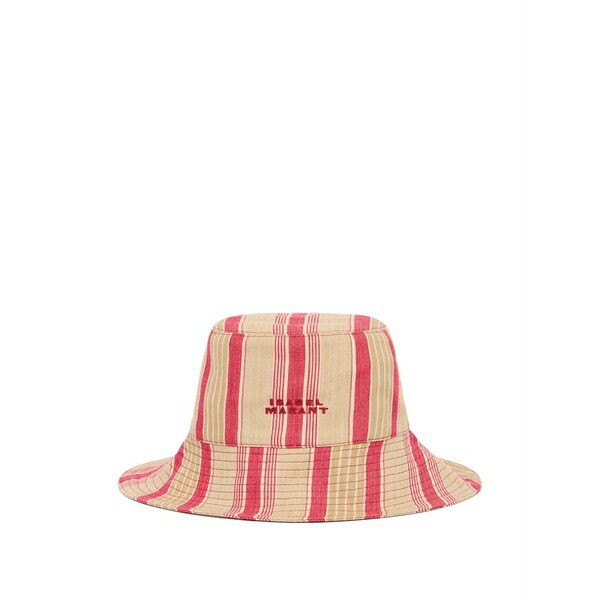 イザベル マラン レディース 帽子 アクセサリー Shaelyn striped bucket hat Red|asty