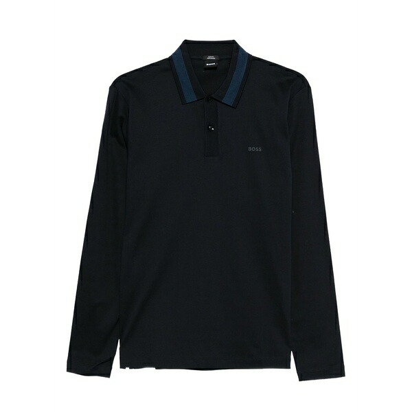 ボス メンズ ポロシャツ トップス Long-sleeve polo shirt Blue｜asty
