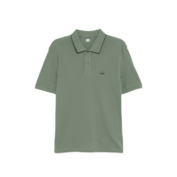 シーピーカンパニー メンズ ポロシャツ トップス Logo-embroidered polo shirt Green｜asty