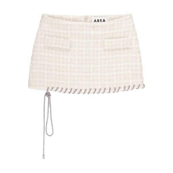 エリア レディース スカート ボトムス Tweed-texture mini skirt Neutrals｜asty