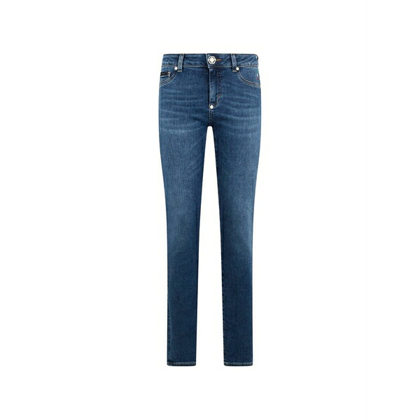 フィリッププレイン レディース デニムパンツ ボトムス Belt-loop pocket jeans Blue|asty