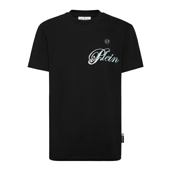 フィリッププレイン メンズ Tシャツ トップス Skull-print cotton t-shirt Black｜asty 52,080円