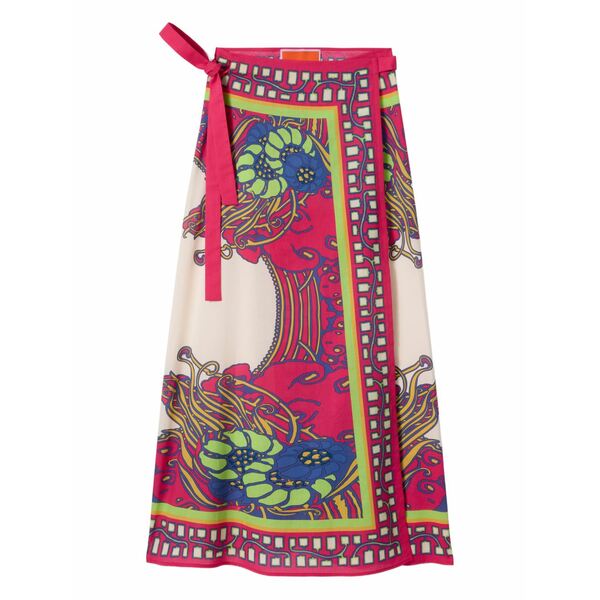 ラ・ダブル・ジェイ レディース スカート ボトムス Sarong floral-print midi skirt Pink|asty