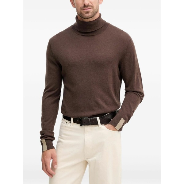 モス モッシュ メンズ 編み物\u0026プルオーバー アウター Roll-neck sweater Brown